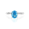 Wholesale Women's Light Luxury S925 Sterling Silver Geometric Zircon Aquamarine Ring With Diamond Design And Ice Flower Cut