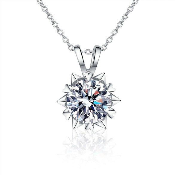 Wholesale Women's Light Luxury S925 Sterling Silver Heartshaped Moissanite Hexagram Pendant Necklace Set With Diamonds And Cross Chain
