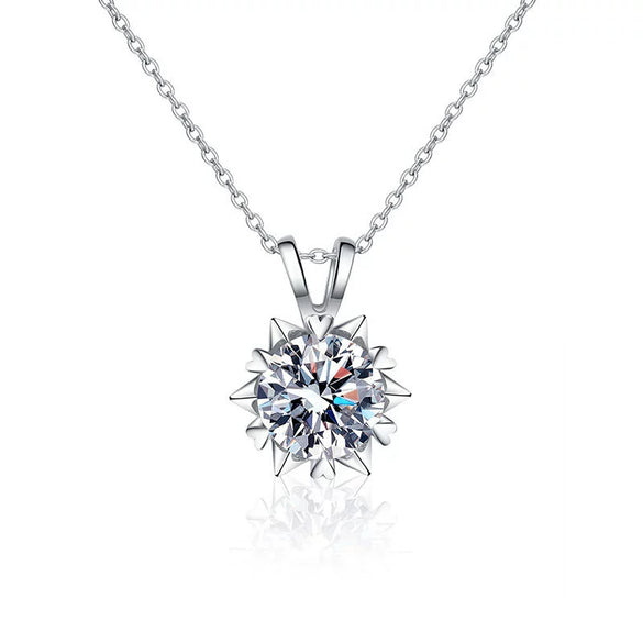 Wholesale Women's Light Luxury S925 Sterling Silver Heartshaped Moissanite Hexagram Pendant Necklace Set With Diamonds And Cross Chain