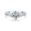 Wholesale Women's Light Luxury S925 Sterling Silver Heartshaped Zircon Inlaid Ring