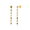 Wholesale Women's Light Luxury S925 Sterling Silver Long Earrings With Colorful Zircon Tassels Geometric Design Platinum Or 18K Gold Electroplated