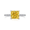 Wholesale Women's Light Luxury S925 Sterling Silver Ring With Geometric Pattern And Square Zircon Inlaid By Four Claw Ice Flower Cut And Electroplated