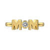 Wholesale Women's Light Luxury S925 Sterling Silver Ring With Letter Design And Zircon Inlaid Electroplated