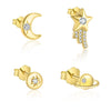 Wholesale Women's Light Luxury S925 Sterling Silver Star Shape Zircon Earrings