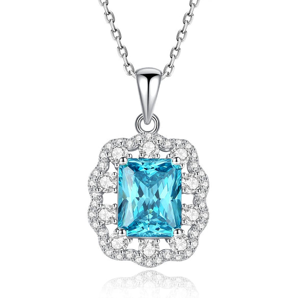 Wholesale Women's Light Luxury Silver 925 Floral Geometric Clavicle Necklace With Diamond Treatment