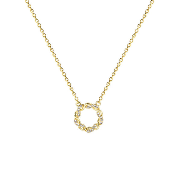 Wholesale Women's Light Luxury Simple Atmospheric Thumping Heart Ring Pendant Necklace With Geometric Pattern Made Of Stainless Steel And O Chain Electroplated