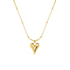 Wholesale Women's Light Luxury Simple Love Necklace 316L Stainless Steel 18K Gold Plated Geometric Design