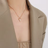 Wholesale Women's Light Luxury Simple Love Necklace 316L Stainless Steel 18K Gold Plated Geometric Design