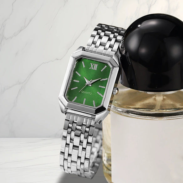 Wholesale Women's Light Luxury Square Quartz Watch Alloy Case And Strap Casual Style Pin Buckle Ordinary Glass Mirror