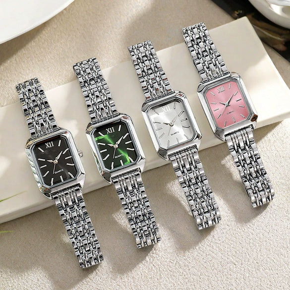 Wholesale Women's Light Luxury Square Quartz Watch Alloy Case And Strap Casual Style Pin Buckle Ordinary Glass Mirror