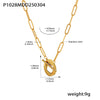 Wholesale Women's Light Luxury Square Zircon Stainless Steel Gold Plated Double Layer Stacked Blade Chain Necklace With Omega Ot Buckle And Geometric Design