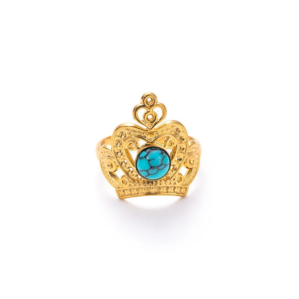 Wholesale Women's Light Luxury Stainless Steel And Titanium Steel Hollow Crown Ring With Electroplating