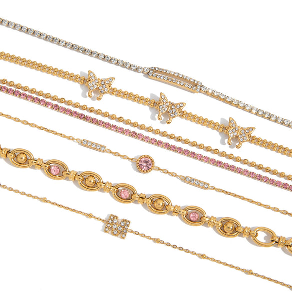 Wholesale Women's Light Luxury Stainless Steel Bracelet With Geometric Pattern And Electroplating