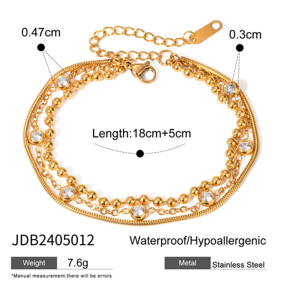 Wholesale Women's Light Luxury Stainless Steel Bracelet With Geometric Pattern And Electroplating