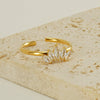 Wholesale Women's Light Luxury 316L Stainless Steel Crownshaped Zircon Ring With Electroplating Treatment