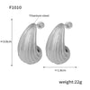 Wholesale Women's Light Luxury 316L Stainless Steel Drop Shaped Zircon Earrings With Geometric Pattern And Pvd Plated Real Gold Inlaid