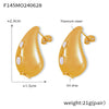 Wholesale Women's Light Luxury 316L Stainless Steel Drop Shaped Zircon Earrings With Geometric Pattern And Pvd Plated Real Gold Inlaid