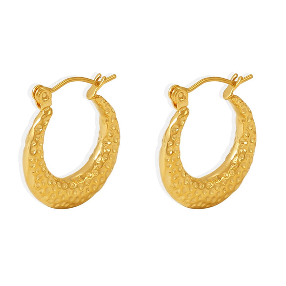 Wholesale Women's Light Luxury Stainless Steel Earrings With Dot Pattern Ins Wave Shape Pvd Electroplated And Colorpreserving Niche And Geometric Style
