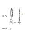 Wholesale Women's Light Luxury Stainless Steel Earrings With Zircon Inlay Starfish Clover Animal Zodiac Design