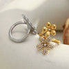 Wholesale Women's Light Luxury Stainless Steel Electroplated Flower Zircon Ring Hand Jewelry