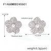 Wholesale Women's Light Luxury 316L Stainless Steel Electroplated Geometric And Flower Patterned Petal Flower Inlaid Beads Earrings