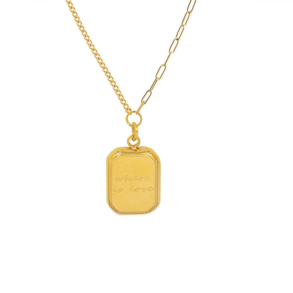 Wholesale Women's Light Luxury Stainless Steel Electroplated Geometric Letter Pendant Choker Necklace