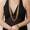 Wholesale Women's Light Luxury Stainless Steel Electroplated Multilayer Splicing Chain Necklace And Bracelet Set