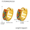Wholesale Women's Light Luxury 316L Stainless Steel Geometric Donut Zircon Earrings With Pvd Plating 18K Real Gold