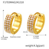 Wholesale Women's Light Luxury 316L Stainless Steel Geometric Donut Zircon Earrings With Pvd Plating 18K Real Gold