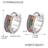 Wholesale Women's Light Luxury 316L Stainless Steel Geometric Donut Zircon Earrings With Pvd Plating 18K Real Gold
