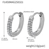 Wholesale Women's Light Luxury Stainless Steel Geometric Earrings With Electroplating And Super Flash Zircon