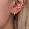 Wholesale Women's Light Luxury Stainless Steel Geometric Earrings With Electroplating And Super Flash Zircon