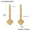 Wholesale Women's Light Luxury Stainless Steel Geometric Earrings With Electroplating And Zircon Inlay