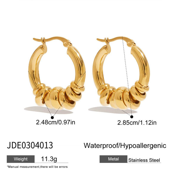 Wholesale Women's Light Luxury Stainless Steel Geometric Earrings With Electroplating