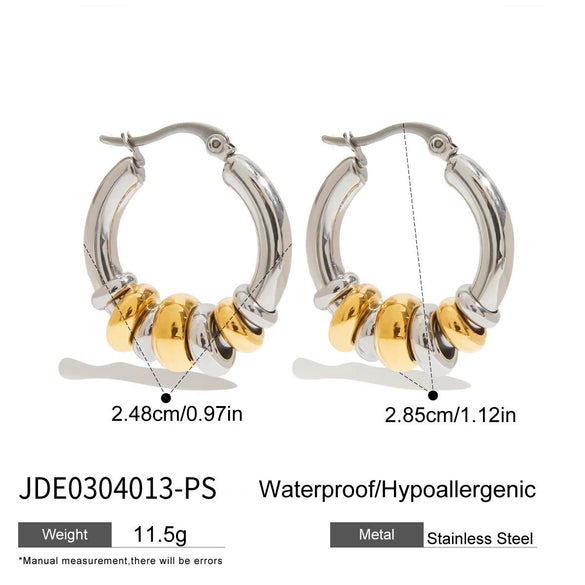 Wholesale Women's Light Luxury Stainless Steel Geometric Earrings With Electroplating