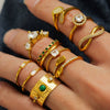 Wholesale Women's Light Luxury Stainless Steel Geometric Rectangular Thin Ring Jewelry With Electroplating And 5A Zircon