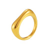 Wholesale Women's Light Luxury Stainless Steel Geometric Ring Electroplated With 18K Real Gold