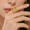 Wholesale Women's Light Luxury Stainless Steel Geometric Ring Electroplated With 18K Real Gold