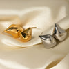 Wholesale Women's Light Luxury Stainless Steel Geometric Water Drop Earrings With Electroplating