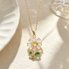 Wholesale Women's Light Luxury Stainless Steel 18K Gold Plated Zircon Flower Necklace