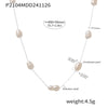Wholesale Women's Light Luxury 316L Stainless Steel Natural Freshwater Pearl Geometric Collarbone Necklace With Electroplating And Regular Chain