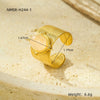 Wholesale Women's Light Luxury Stainless Steel Natural Stone Opening Ring With Electroplating