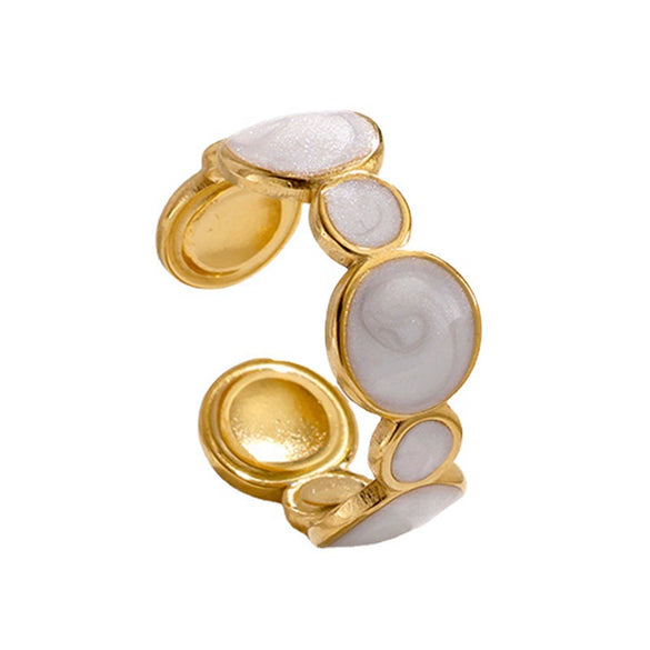 Wholesale Women's Light Luxury Stainless Steel Open Ring With Geometric Style And Electroplating Treatment