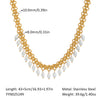 Wholesale Women's Light Luxury Stainless Steel Pearl Necklace And Bracelet With Marine Life Pattern Pvd Vacuum Real Gold Electroplating