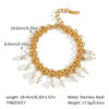 Wholesale Women's Light Luxury Stainless Steel Pearl Necklace And Bracelet With Marine Life Pattern Pvd Vacuum Real Gold Electroplating