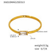 Wholesale Women's Light Luxury Stainless Steel Rectangular Geometric Fine Ring With Electroplating