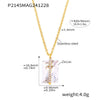 Wholesale Women's Light Luxury 316L Stainless Steel Rectangular Zircon Clavicle Necklace With Geometric Pattern And Pvd Plating