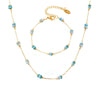 Wholesale Women's Light Luxury Stainless Steel Tianhe Stone Handmade Double Clavicle Necklace With Electroplating And Blade Chain Design