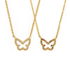 Wholesale Women's Light Luxury 316L Stainless Steel Zircon Geometric Butterfly Necklace