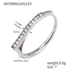 Wholesale Women's Light Luxury Stainless Steel Zircon Ring With Geometric Pattern And Microinlaid Zircon Electroplated With 18K Gold
